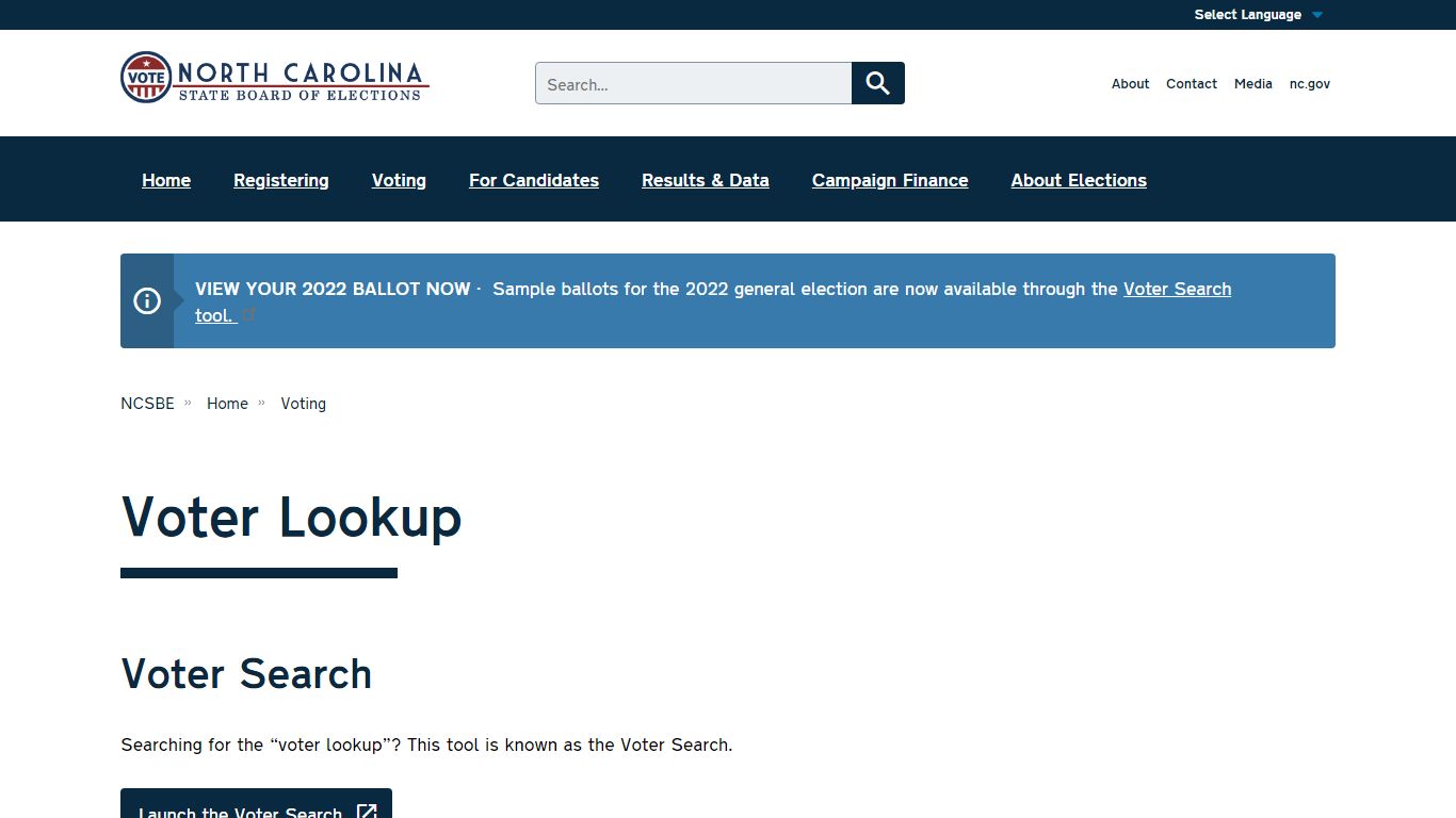 Voter Lookup | NCSBE